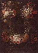 Gaspar Peeter Verbrugghen the younger Still life of a garland of flowers surrounding a niche containing a statue of the immaculate conception china oil painting image